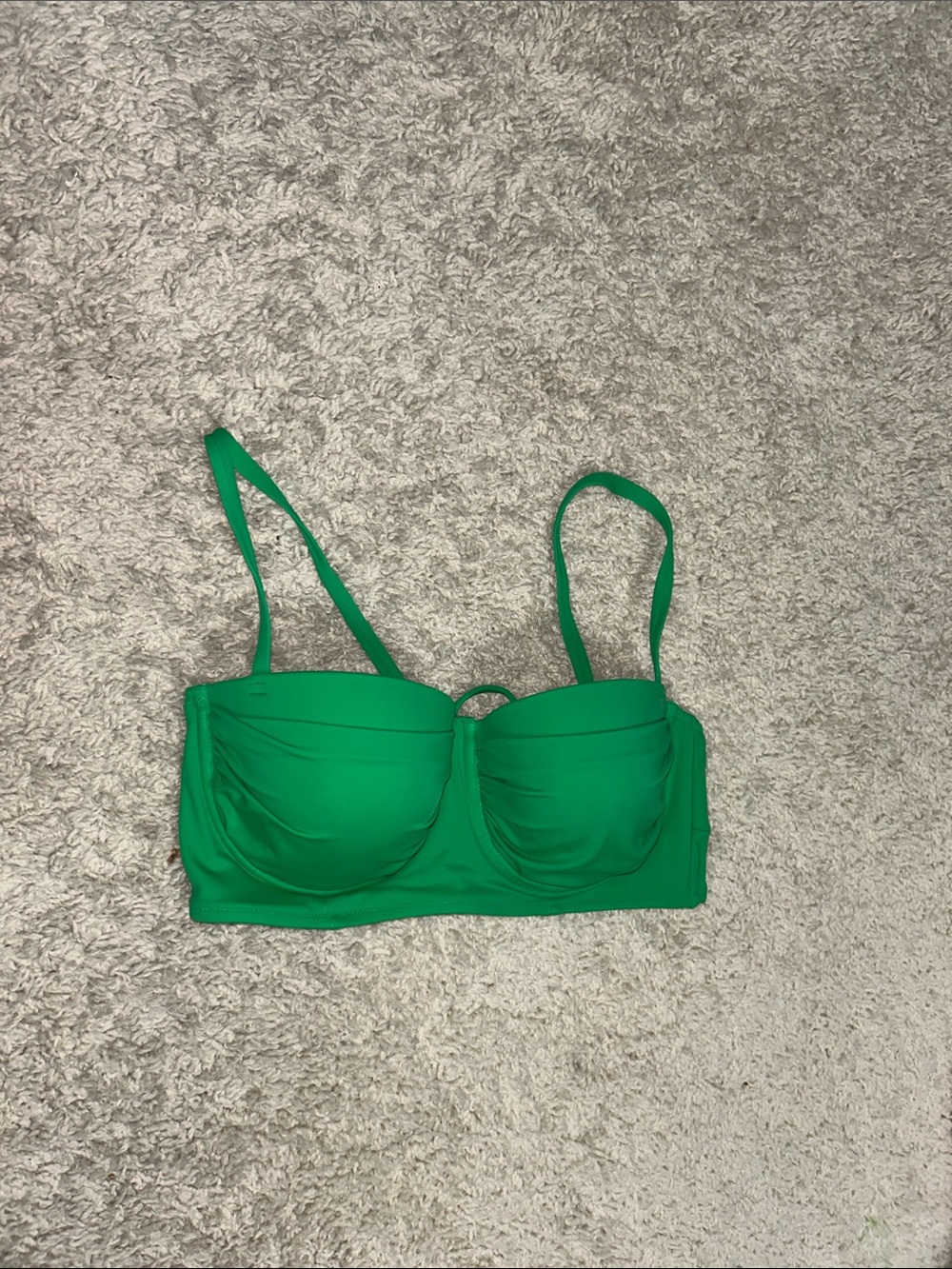 NWOT Green Lace-Front Bandeau Bikini Top